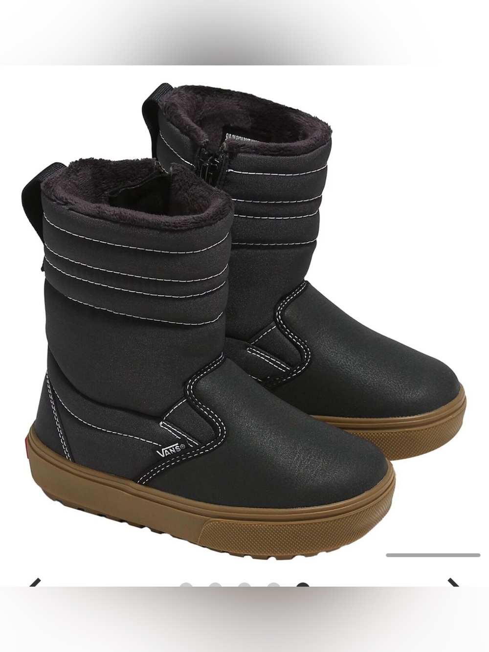 Vans Kids Slip-On Vansguard Snow Boot Black with zipper size 3